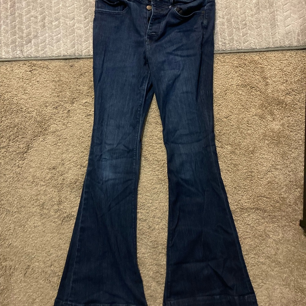 Express Button-fly bell bottoms, size 8